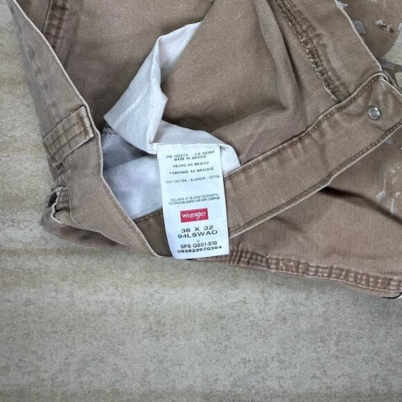 Vintage Wrangler Carpenter Pants Tan Canvas Baggy Fit Dungarees Painters 90s - Picture 6 of 6
